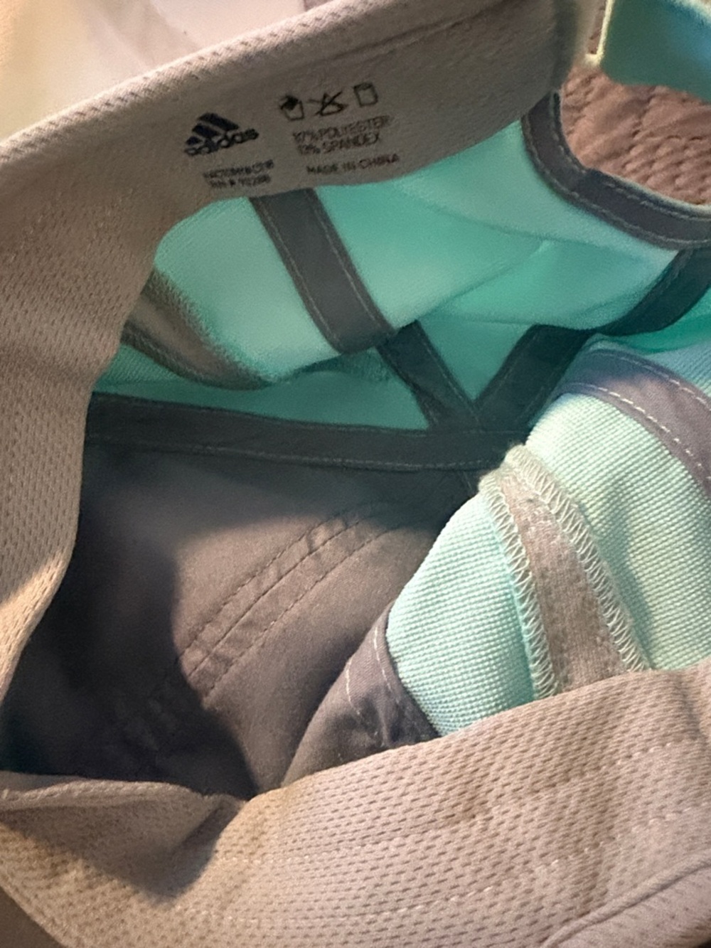 adidas Mint Green and White Twin Baseball Caps - Picture 3 of 4